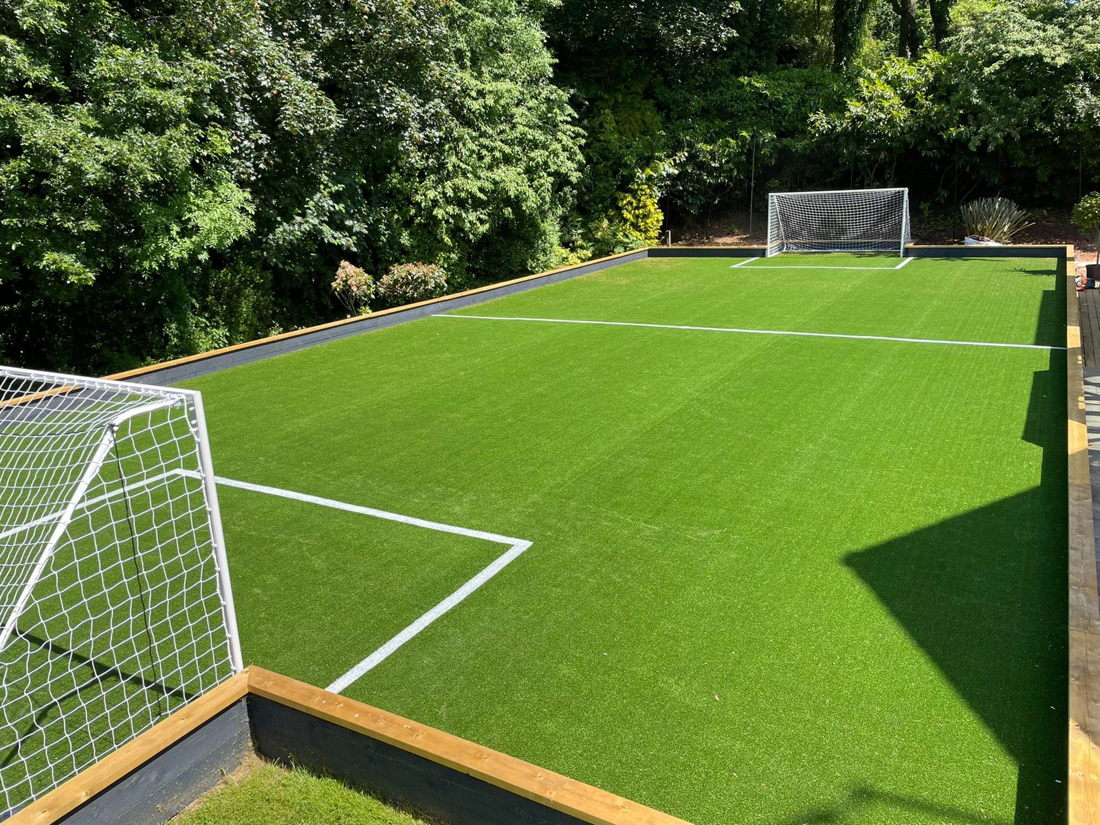 Bespoke artificial football pitch in a rear garden