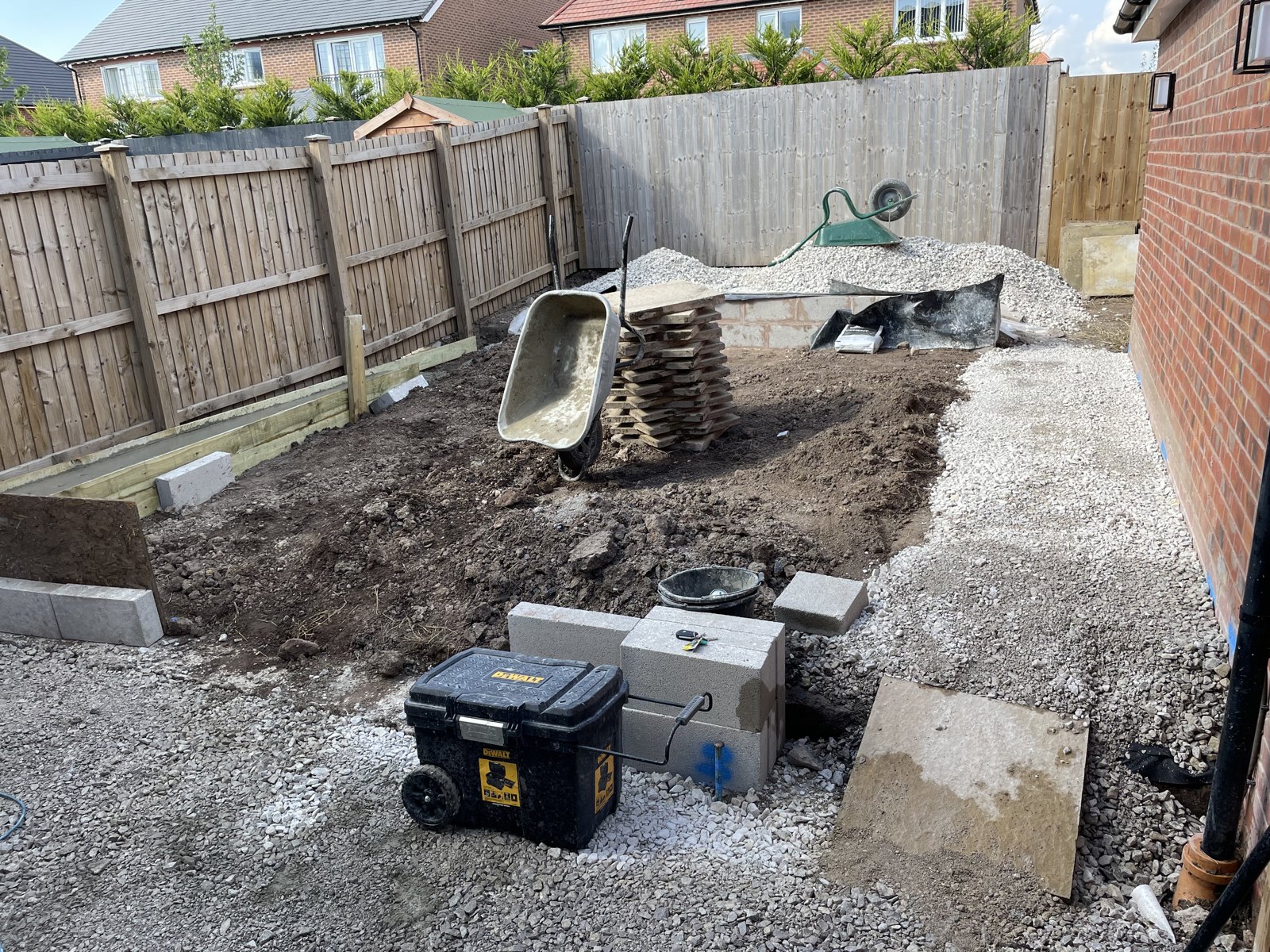 The garden during construction